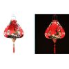 12 Inches Red Peacock Satin Cloth Lantern Chinese Hanging Paper Lanterns Festival Decoration for Outdoor Party Wedding Garden