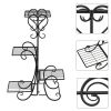 Garden Flower Stand Rack, Plant Pot&Planter Metal Holder with 4 Tiers Corner Decor Display Plant Stand Indoor Outdoor for Garden Home RT