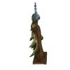 DunaWest Polystone Decorative Peacock Figurine with Block Stand, Green and Gold