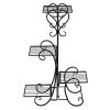 Garden Flower Stand Rack, Plant Pot&Planter Metal Holder with 4 Tiers Corner Decor Display Plant Stand Indoor Outdoor for Garden Home RT