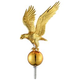 Flagpole 14" Eagle Topper Gold Finial Ornament for 20/25/30Ft Telescopic Pole Yard Outdoor (Warehouse: LA01)