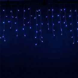 13FT 96LED Icicle String Light w/19 Drops Indoor/Outdoor Xmas Light Party Decor (Color: Blue)