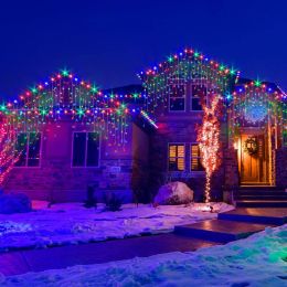 13FT 96LED Icicle String Light w/19 Drops Indoor/Outdoor Xmas Light Party Decor (Color: Multi-Color)