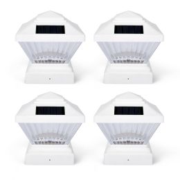 Waterproof White LED Solar Post Lamps, 2/4/6 Pack (Pack: 4 Pack)