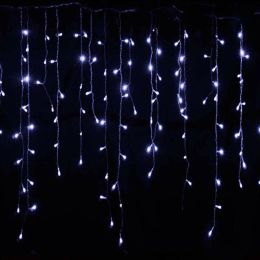 13FT 96LED Icicle String Light w/19 Drops Indoor/Outdoor Xmas Light Party Decor (Color: Cool White)