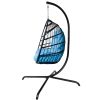 Swing Egg Chair with Stand Indoor Outdoor Wicker Rattan Patio Basket Hanging Chair with C Type bracket , with cushion and pillow(Banned from selling o