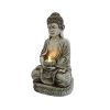 Meditating Sitting Buddha Solar Lights Outdoor Garden Patio Statue Light Decor