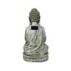 Meditating Sitting Buddha Solar Lights Outdoor Garden Patio Statue Light Decor