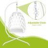 Swing Egg Chair with Stand Indoor Outdoor Wicker Rattan Patio Basket Hanging Chair with C Type bracket , with cushion and pillow(Banned from selling o