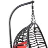 {Only Pick Up} Foldable Hanging Chair, Wicker Egg Chair With Stand For Outside, 300 LBS Capacity (Grey or Red)