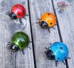 Set of 4 Cute Metal Ladybugs Garden Sculptures & Statues