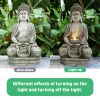 Meditating Sitting Buddha Solar Lights Outdoor Garden Patio Statue Light Decor