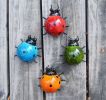 Set of 4 Cute Metal Ladybugs Garden Sculptures & Statues