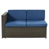 9 Piece Rattan Sectional Seating Group with Cushions and Ottoman, Patio Furniture Sets, Outdoor Wicker Sectional