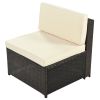 9 Piece Rattan Sectional Seating Group with Cushions and Ottoman, Patio Furniture Sets, Outdoor Wicker Sectional