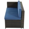 9 Piece Rattan Sectional Seating Group with Cushions and Ottoman, Patio Furniture Sets, Outdoor Wicker Sectional