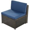 9 Piece Rattan Sectional Seating Group with Cushions and Ottoman, Patio Furniture Sets, Outdoor Wicker Sectional