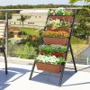 5-tier Vertical Garden Planter Box Elevated Raised Bed with 5 Container