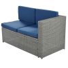 9 Piece Rattan Sectional Seating Group with Cushions and Ottoman, Patio Furniture Sets, Outdoor Wicker Sectional