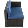 9 Piece Rattan Sectional Seating Group with Cushions and Ottoman, Patio Furniture Sets, Outdoor Wicker Sectional