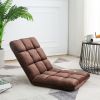 42-position adjustable backrest floor sofa chair, lounge chair with upholstered backrest, folding lazy chair for meditation, reading, watching, video