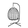 {Only Pick Up} Foldable Hanging Chair, Wicker Egg Chair With Stand For Outside, 300 LBS Capacity (Grey or Red)