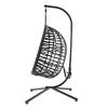 {Only Pick Up} Foldable Hanging Chair, Wicker Egg Chair With Stand For Outside, 300 LBS Capacity (Grey or Red)