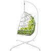 Swing Egg Chair with Stand Indoor Outdoor Wicker Rattan Patio Basket Hanging Chair with C Type bracket , with cushion and pillow(Banned from selling o